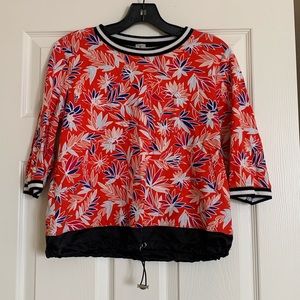 Tristan Colorful Print Red Shirt